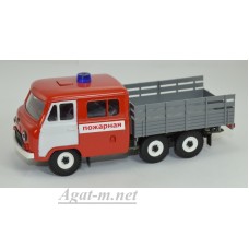 12064-УСР УАЗ-39094 фермер длиннобазный пожарный, таблетка (пластик крашенный) красный/белый